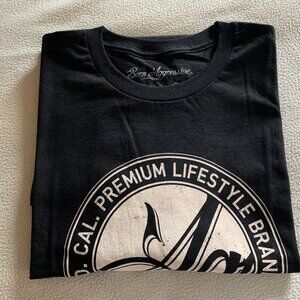 Men's Size 3XL "Born Aggressive" T-Shirt Black w/ Bone Color Logo Never Owned